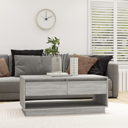 vidaXL Sohvapöytä harmaa Sonoma 102,5x55x44 cm lastulevy