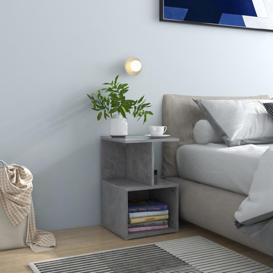 vidaXL Yöpöydät 2 kpl betoninharmaa 35x35x55 cm lastulevy