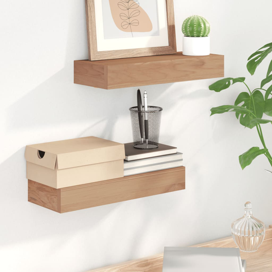 vidaXL Seinähyllyt 2 kpl 40x15x6 cm täysi tiikki