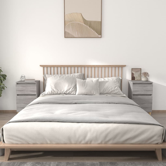 vidaXL Yöpöydät 2 kpl harmaa Sonoma 40x35x70 cm