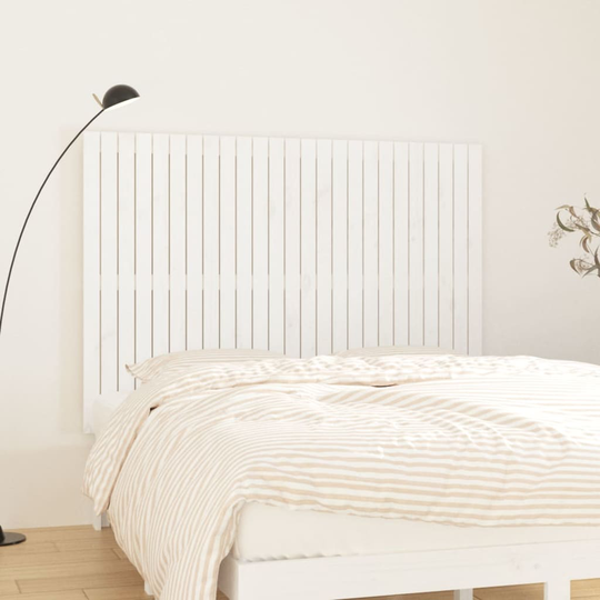 vidaXL Sängynpääty seinälle valkoinen 159,5x3x110 cm täysi mänty