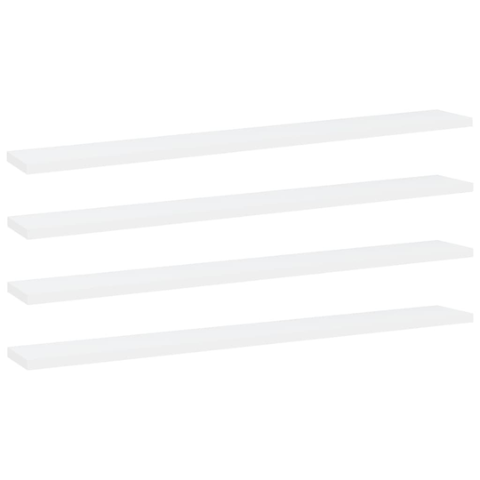vidaXL Kirjahyllytasot 4 kpl valkoinen 80x10x1,5 cm lastulevy