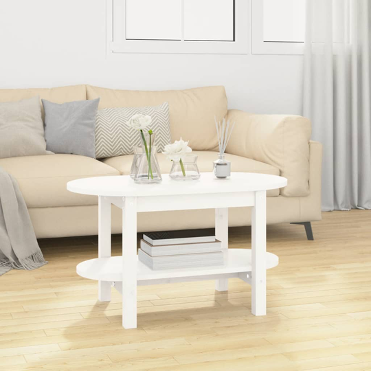 vidaXL Sohvapöytä valkoinen 80x45x45 cm täysi mänty
