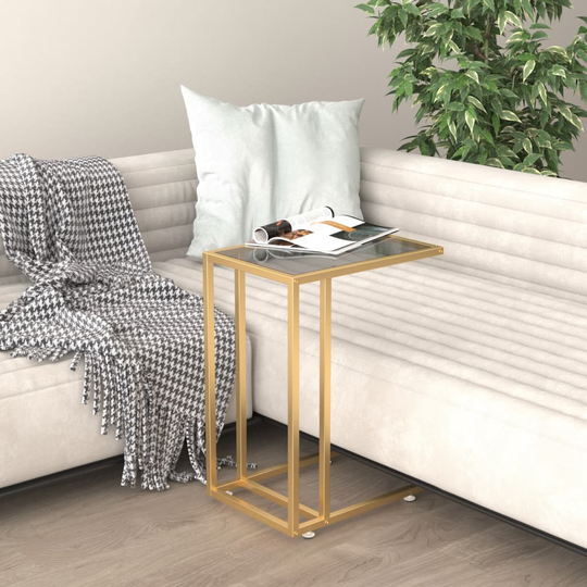 vidaXL Sivupöytä läppärille musta 50x35x65 cm karkaistu lasi