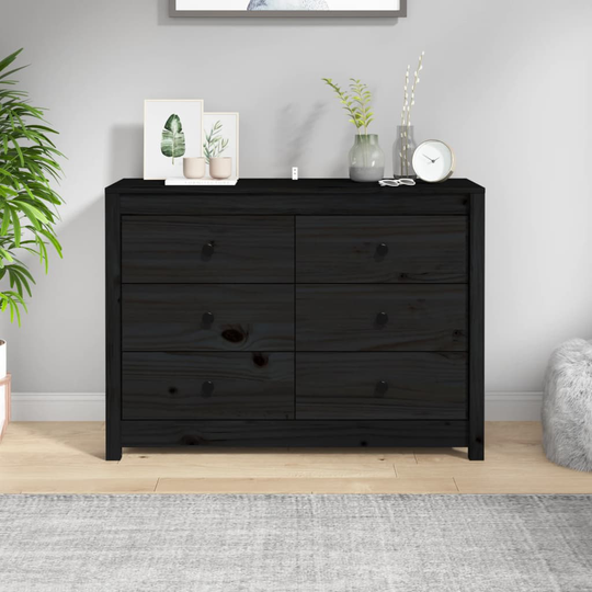 vidaXL Senkki musta 100x40x72 cm täysi mänty