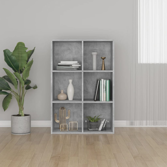 vidaXL Kirjahylly/senkki betoninharmaa 66x30x97,8 cm lastulevy