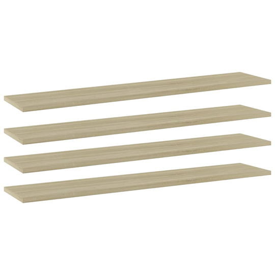 vidaXL Kirjahyllytasot 4 kpl Sonoma tammi 100x20x1,5 cm lastulevy
