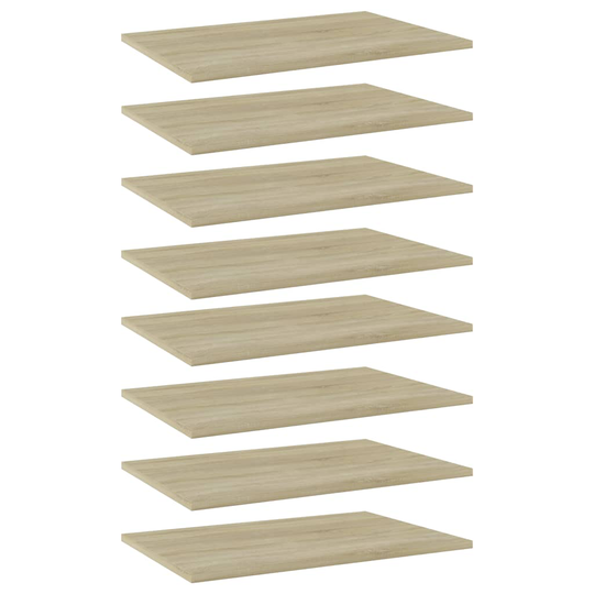 vidaXL Kirjahyllytasot 8 kpl Sonoma tammi 60x40x1,5 cm lastulevy