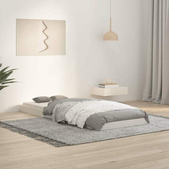 vidaXL Sängynrunko valkoinen 75x190 cm täysi mänty 2FT6 Small Single