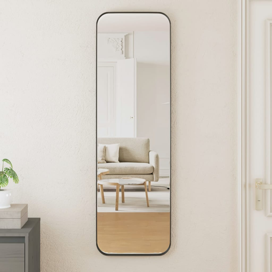 vidaXL Seinäpeili musta 30x100 cm suorakulmio