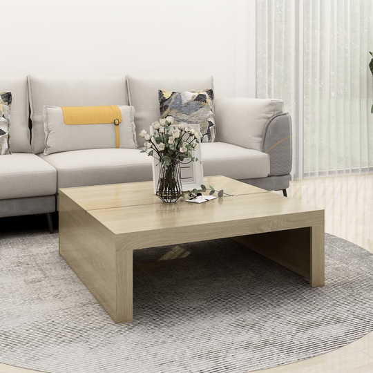 vidaXL Sohvapöytä Sonoma-tammi 100x100x35 cm lastulevy