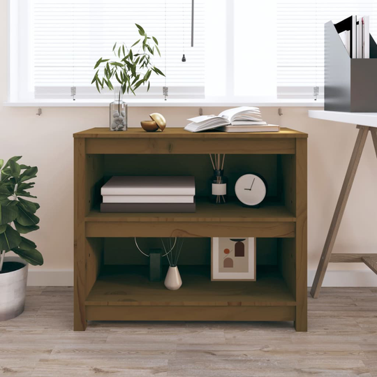 vidaXL Kirjahylly hunajanruskea 80x35x68 cm täysi mänty