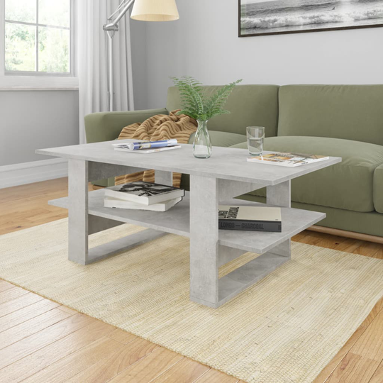 vidaXL Sohvapöytä betoninharmaa 110x55x42 cm lastulevy