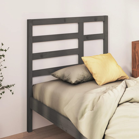 vidaXL Sängynpääty harmaa 81x4x104 cm täysi mänty