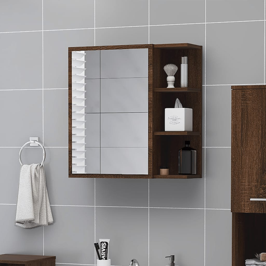 vidaXL Kylpyhuoneen peilikaappi ruskea tammi 62,5x20,5x64 cm puu