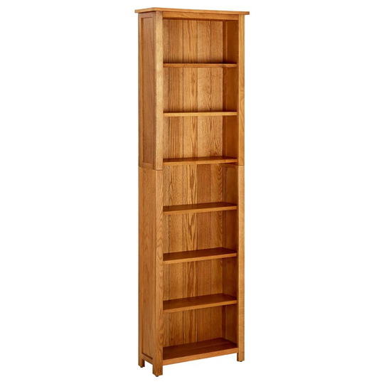 vidaXL 7-kerroksinen kirjahylly 60x22x200 cm täysi tammi