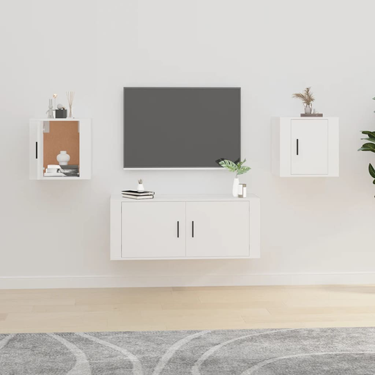 vidaXL Seinäkiinnitettävät TV-tasot 2 kpl valkoinen 40x34,5x40 cm