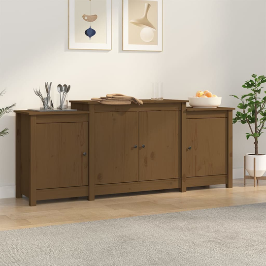 vidaXL Senkki hunajanruskea 164x37x68 cm täysi mänty
