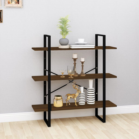 vidaXL Kirjahylly ruskea tammi 100x30x105 cm tekninen puu