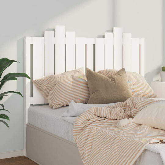 vidaXL Sängynpääty valkoinen 126x4x110 cm täysi mänty