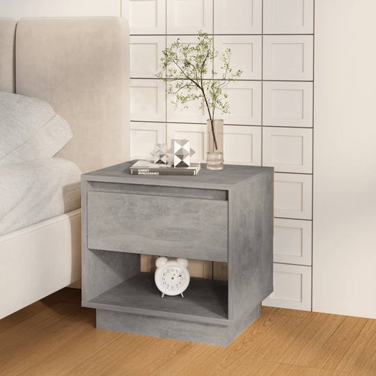 vidaXL Yöpöytä betoninharmaa 45x34x44 cm lastulevy