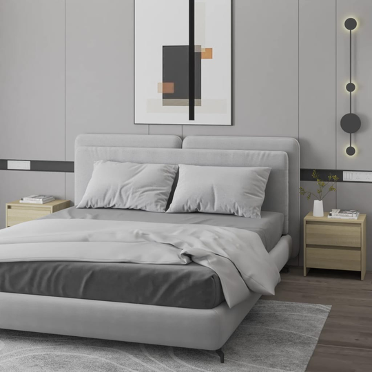 vidaXL Yöpöydät 2 kpl Sonoma-tammi 45x34,5x44,5 cm lastulevy