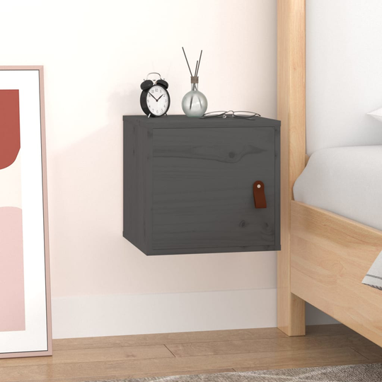 vidaXL Seinäkaappi harmaa 31,5x30x30 cm täysi mänty