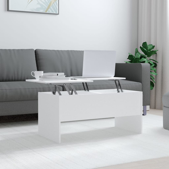 vidaXL Sohvapöytä valkoinen 102x50,5x46,5 cm tekninen puu