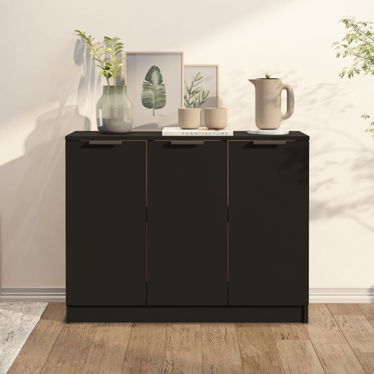 vidaXL Senkki musta 90,5x30x70 cm tekninen puu