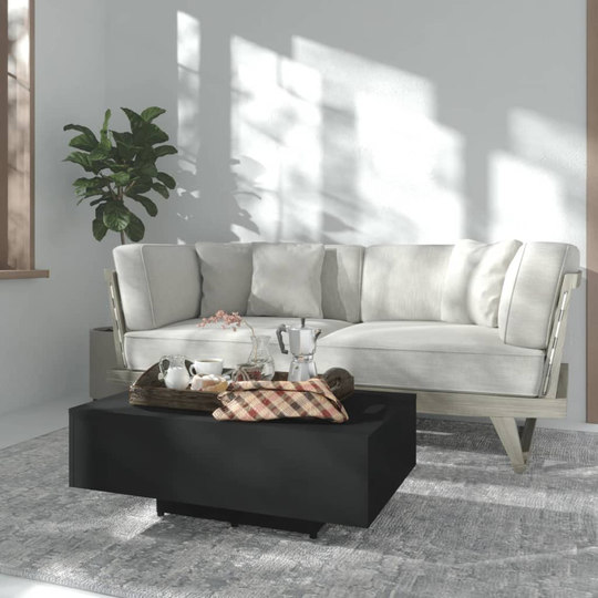 vidaXL Sohvapöytä musta 85x55x31 cm lastulevy