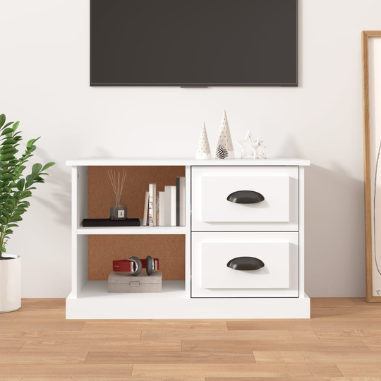vidaXL TV-taso valkoinen 73x35,5x47,5 cm tekninen puu