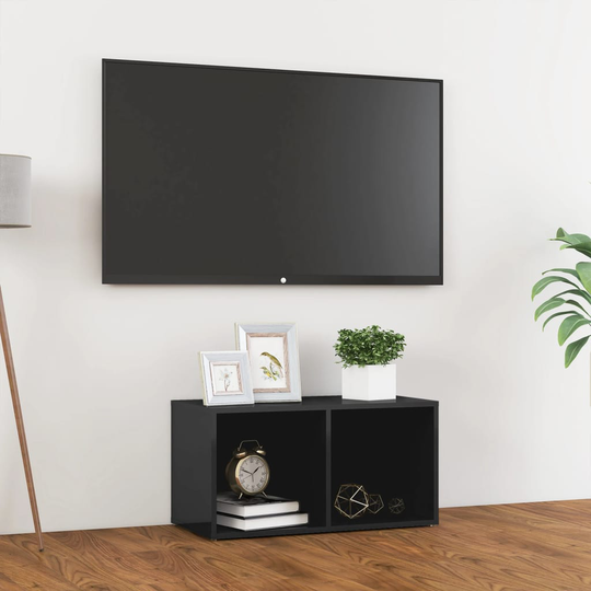 vidaXL TV-taso korkeakiilto harmaa 72x35x36,5 cm lastulevy
