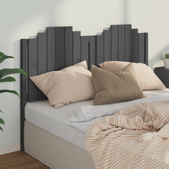 vidaXL Sängynpääty harmaa 166x4x110 cm täysi mänty