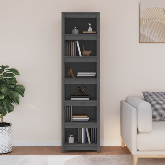 vidaXL Kirjahylly harmaa 50x35x183 cm täysi mänty