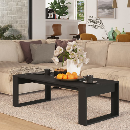 vidaXL Sohvapöytä musta 110x50x35 cm tekninen puu