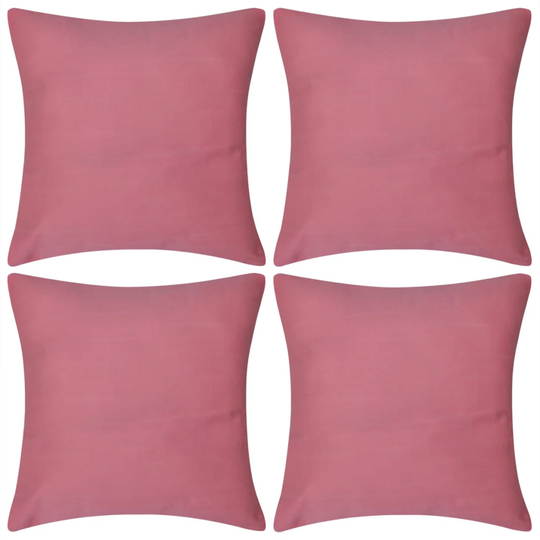 Pinkki Tyynynpäällinen 4 kpl Puuvilla 50 x 50 cm