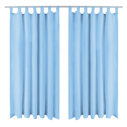 vidaXL Mikro-satiiniverhot silmukoilla 2 kpl 140x175 cm Turkoosi