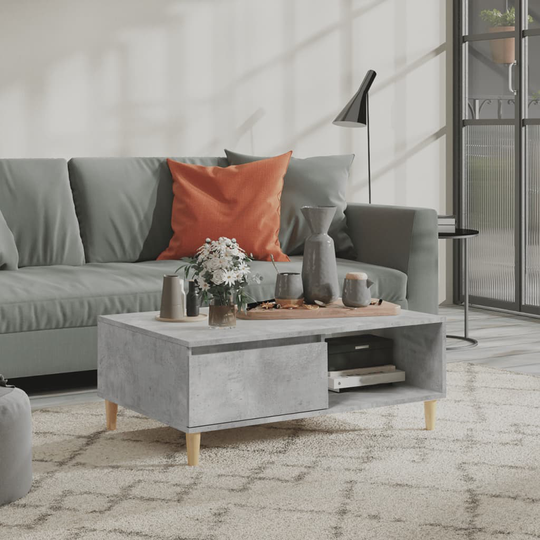 vidaXL Sohvapöytä betoninharmaa 90x60x35 cm lastulevy