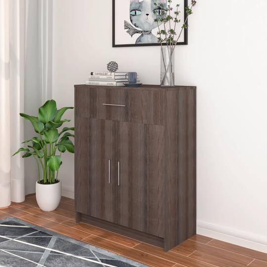 vidaXL Sivupöytä lastulevy 71x35x88 cm harmaa Sonoma-tammi