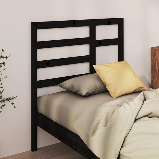 vidaXL Sängynpääty musta 81x4x104 cm täysi mänty