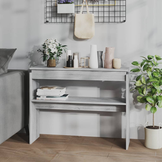 vidaXL Konsolipöytä harmaa Sonoma 102x30x80 cm tekninen puu