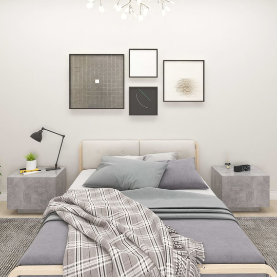 vidaXL Yöpöytä betoninharmaa 100x35x40 cm lastulevy