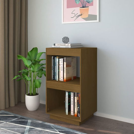 vidaXL Kirjahylly hunajanruskea 40x35x71 cm täysi mänty