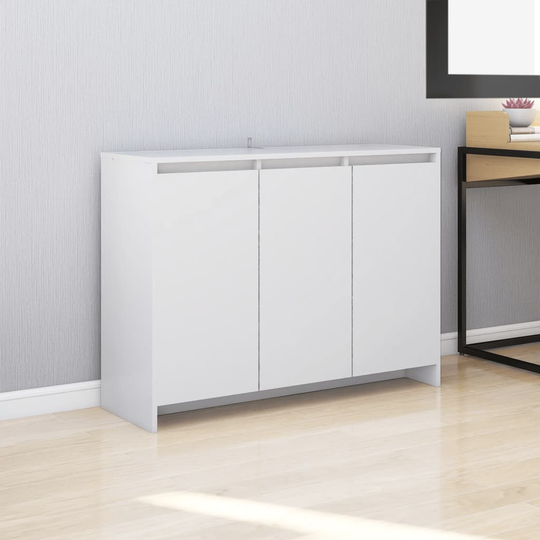 vidaXL Senkki valkoinen 102x33x75 cm lastulevy