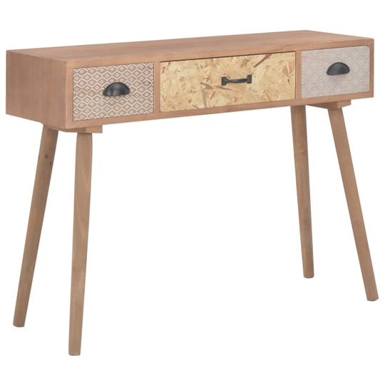 vidaXL Konsolipöytä 3 laatikolla 100x30x73 cm mänty