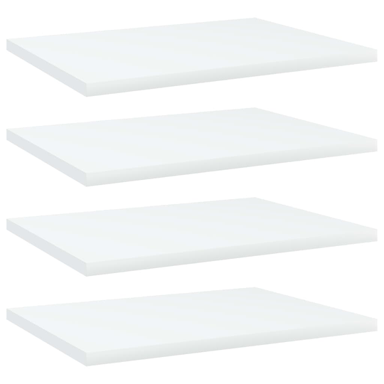 vidaXL Kirjahyllytasot 4 kpl valkoinen 40x30x1,5 cm lastulevy