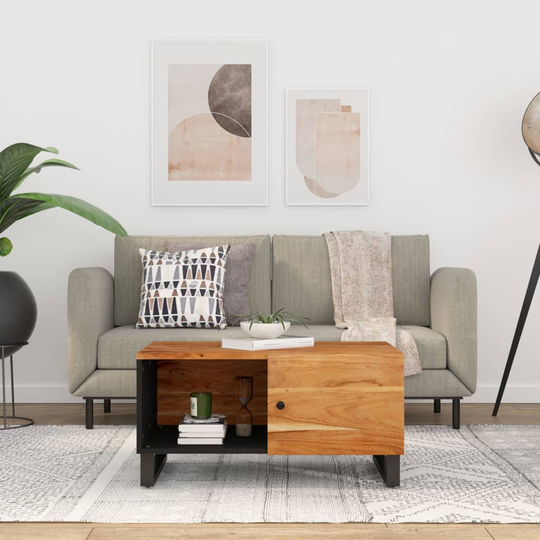 vidaXL Sohvapöytä 80x50x40 cm täysi akasiapuu ja tekninen puu