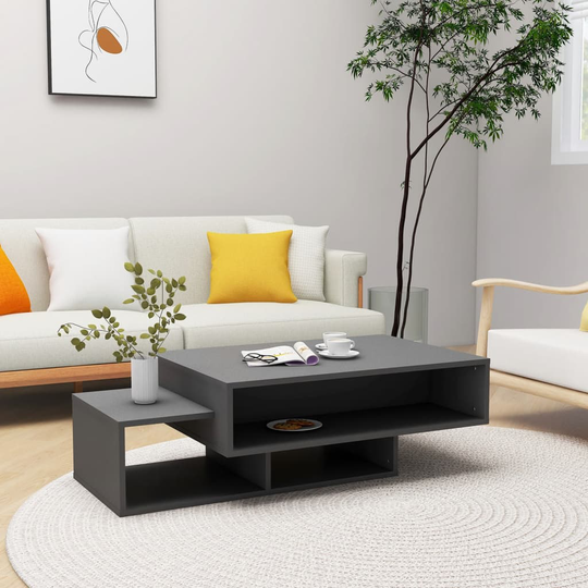 vidaXL Sohvapöytä harmaa 105x55x32 cm lastulevy