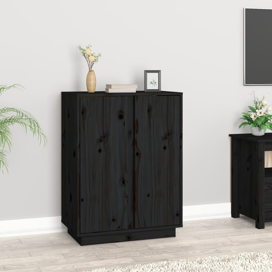 vidaXL Senkki musta 60x35x80 cm täysi mänty