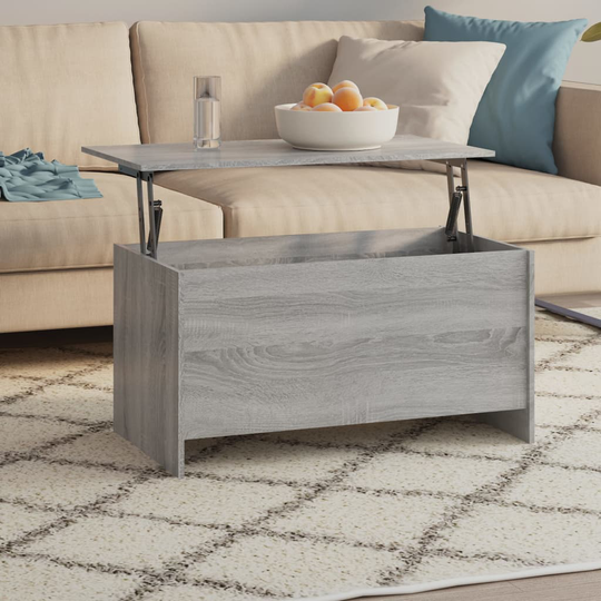 vidaXL Sohvapöytä harmaa Sonoma 102x55,5x52,5 cm tekninen puu